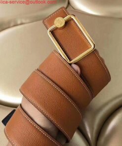 Replica Hermes Oscar Buckle 40 MM Belt Brown Reversible Leather