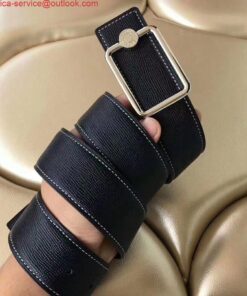 Replica Hermes Oscar Buckle 40 MM Belt Black Reversible Leather 2