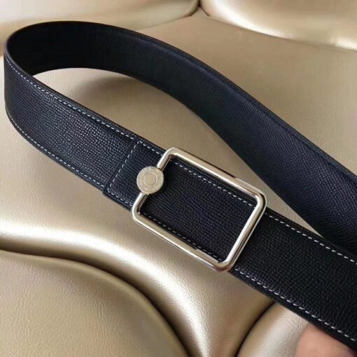 Replica Hermes Oscar Buckle 40 MM Belt Black Reversible Leather 3