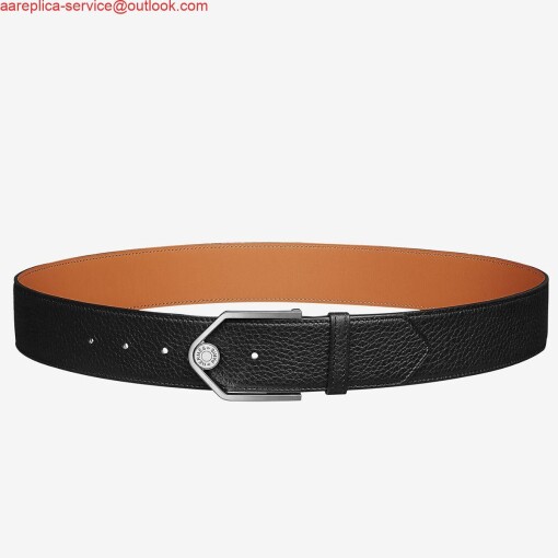 Replica Hermes Black Licol 40 MM Reversible Leather Belt