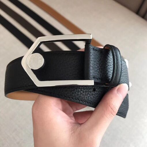 Replica Hermes Black Licol 40 MM Reversible Leather Belt 4