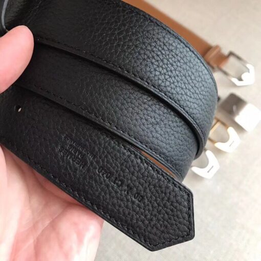Replica Hermes Black Licol 40 MM Reversible Leather Belt 6
