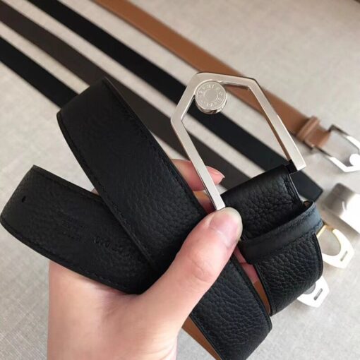 Replica Hermes Black Licol 40 MM Reversible Leather Belt 7