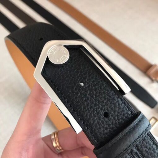 Replica Hermes Black Licol 40 MM Reversible Leather Belt 8