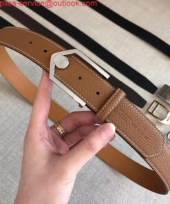 Replica Hermes Brown Licol 40 MM Reversible Leather Belt 2