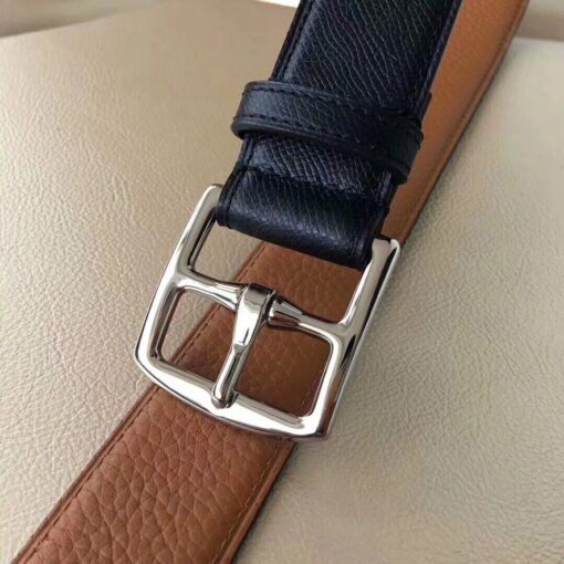 Replica Hermes Etriviere 40 Belt In Black Epsom Leather 3