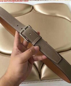 Replica Hermes Etriviere 40 Belt In Etoupe Epsom Leather 2
