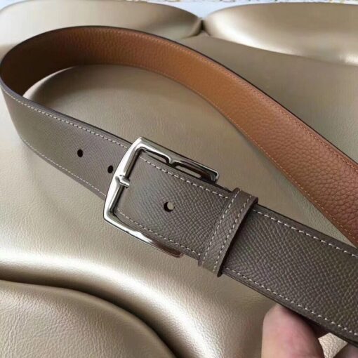 Replica Hermes Etriviere 40 Belt In Etoupe Epsom Leather 3