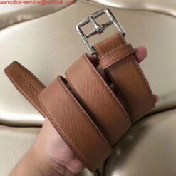 Replica Hermes Etriviere 40 Belt In Brown Epsom Leather