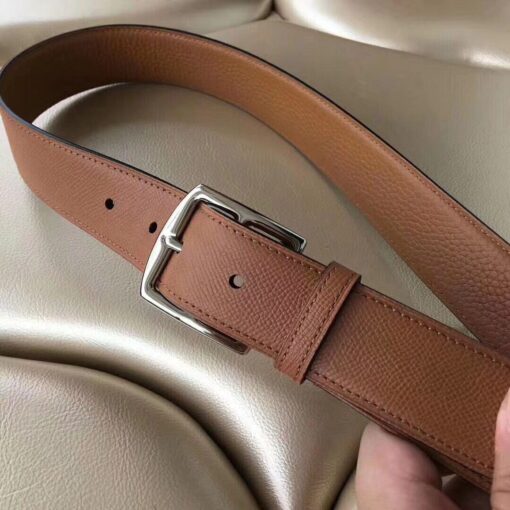 Replica Hermes Etriviere 40 Belt In Brown Epsom Leather 3