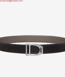 Replica Hermes Etrier Buckle Belt & Taupe Clemence 32 MM Strap