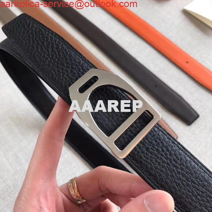 Replica Hermes Etrier Buckle Belt & Black Clemence 32 MM Strap 3 Replica Hermes Etrier Buckle Belt & Black Clemence 32 MM Strap 3