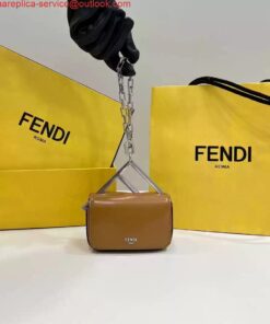 Replica Fendi 7AS173 Fendi First Sight Brown leather Nano bag