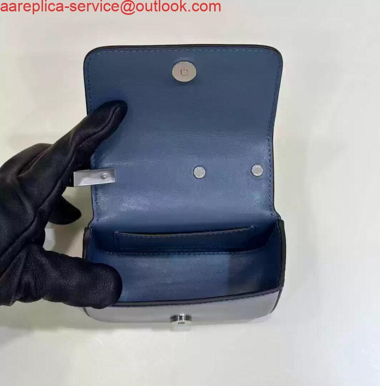 Replica Fendi 7AS173 Fendi First Sight Blue leather Nano bag 7