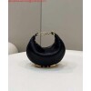 Replica Fendi 7AS089 Nano Fendigraphy Black Snake skin leather Charm 80056S