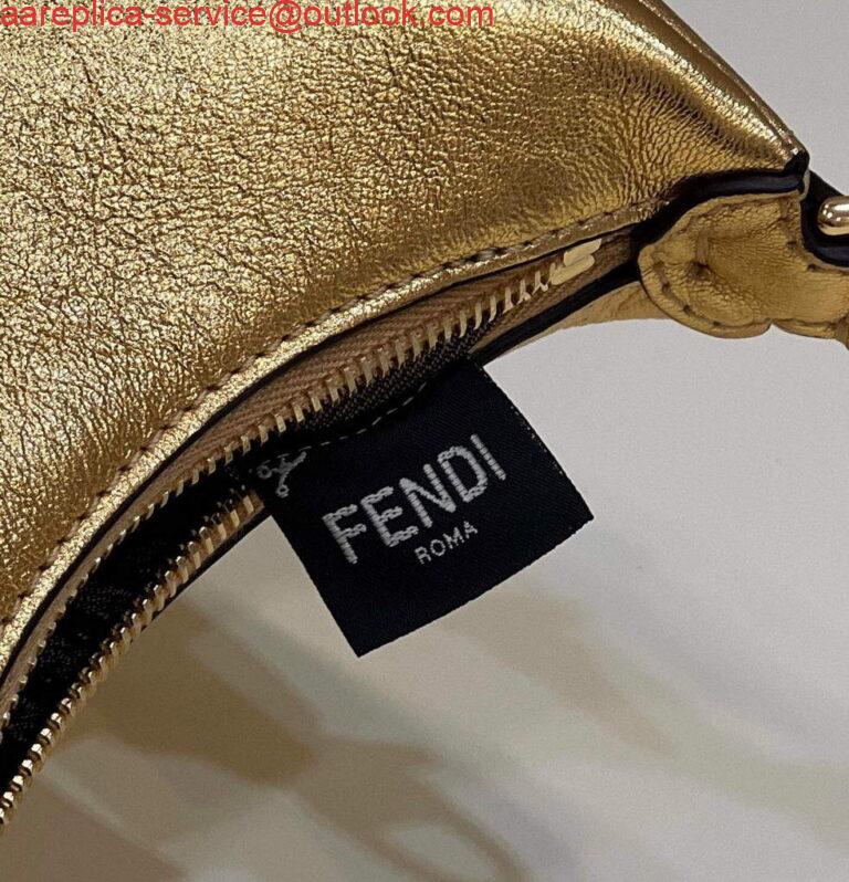 Replica Fendi 7AS089 Nano Fendigraphy Gold leather Charm 80056S 7