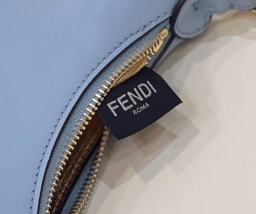 Replica Fendi 7AS089 Nano Fendigraphy Light blue leather Charm 80056S 7
