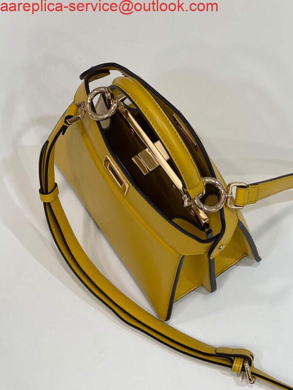 Replica Fendi 8BN335 Peekaboo ISeeU Petite Padded Nappa Leather Bag Yellow 8