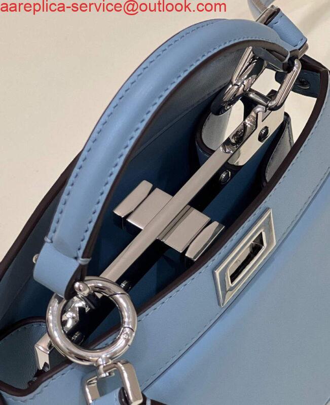 Replica Fendi 8BN335 Peekaboo ISeeU Petite Light Blue Padded Nappa Leather Bag 8