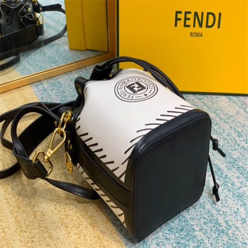 Replica Fendi 8BS010 Mon Tresor Leather And Mesh Mini Bag 8361 White 8