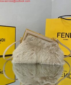 Replica Fendi FIRST Small Bag Fox fur Bag 8BP129 Apricot