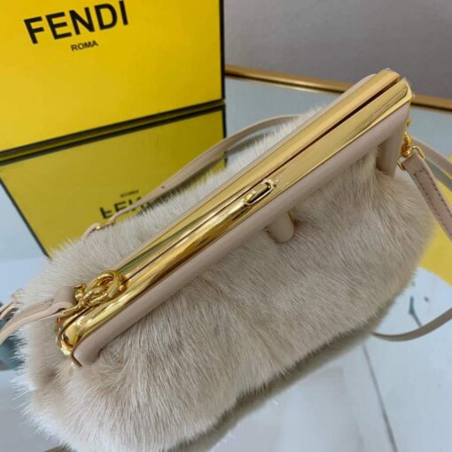 Replica Fendi FIRST Small Bag Fox fur Bag 8BP129 Apricot 4