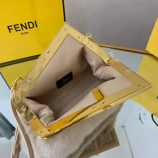Replica Fendi FIRST Small Bag Fox fur Bag 8BP129 Apricot 5
