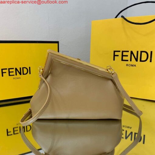 Replica Fendi FIRST Small Bag Apricot Leather 8BP129