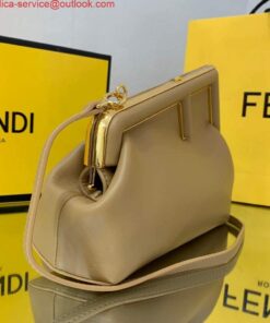 Replica Fendi FIRST Small Bag Apricot Leather 8BP129 2
