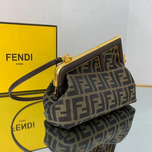 Replica Fendi FIRST Small Bag 8BP129 Dark Green FF 2