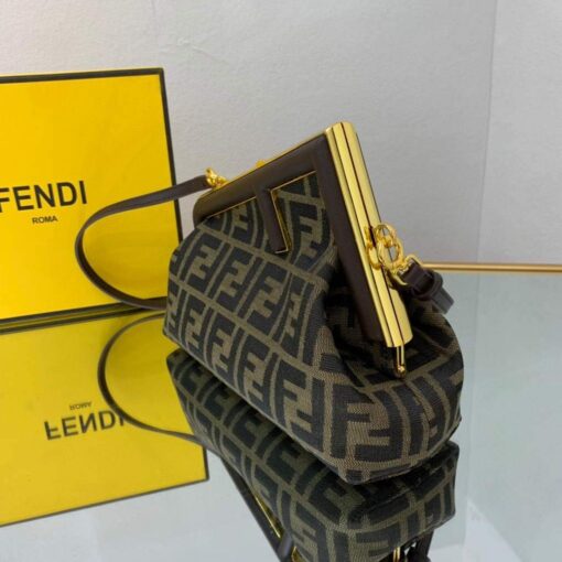 Replica Fendi FIRST Small Bag 8BP129 Dark Green FF 3