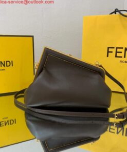 Replica Fendi FIRST Small Bag 8BP129 Dark Brown Leather