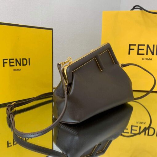 Replica Fendi FIRST Small Bag 8BP129 Dark Brown Leather 2