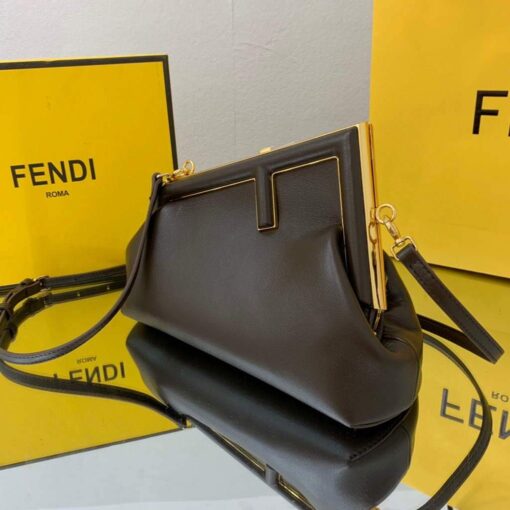 Replica Fendi FIRST Small Bag 8BP129 Dark Brown Leather 3