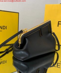 Replica Fendi FIRST Small Bag 8BP129 Black Leather 2