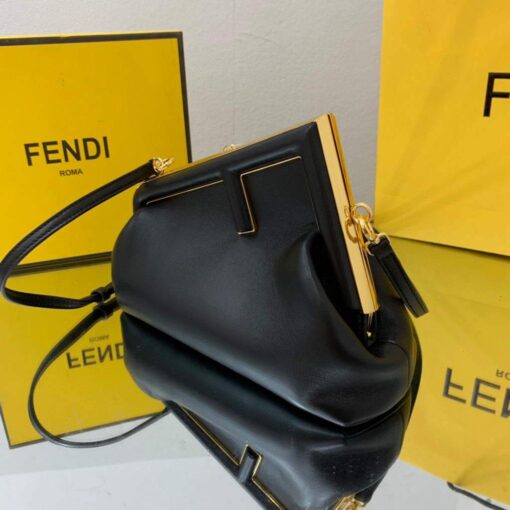 Replica Fendi FIRST Small Bag 8BP129 Black Leather 3