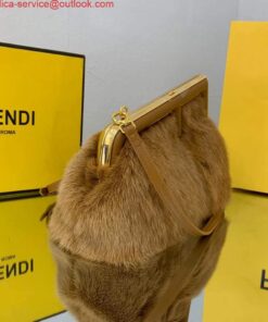 Replica Fendi FIRST Small Bag Fox fur Bag 8BP129 Brown 2