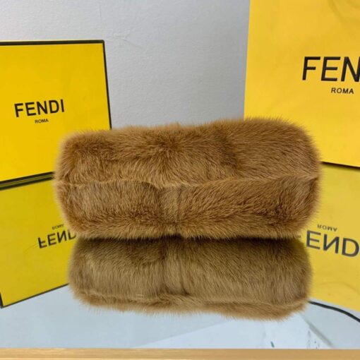 Replica Fendi FIRST Small Bag Fox fur Bag 8BP129 Brown 8