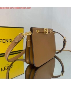 Replica Fendi Touch Brown leather Bag 8BT349