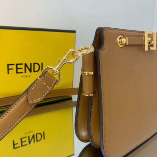 Replica Fendi Touch Brown leather Bag 8BT349 3