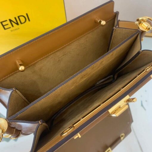Replica Fendi Touch Brown leather Bag 8BT349 5