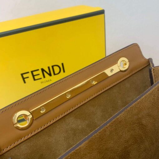 Replica Fendi Touch Brown leather Bag 8BT349 7