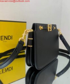 Replica Fendi Touch Black leather Bag 8BT349 2