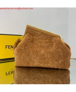 Replica Fendi First Medium Sheepskin Bag 8BP127 Brown