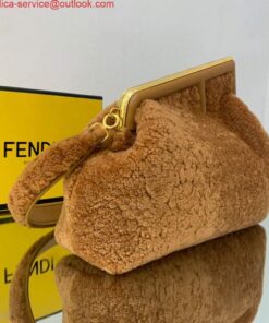 Replica Fendi First Medium Sheepskin Bag 8BP127 Brown 2