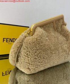 Replica Fendi First Medium Sheepskin Bag 8BP127 Apricot 2