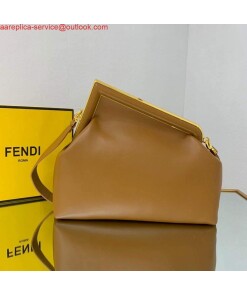 Replica Fendi FIRST Medium Bag Tan Leather 8BP127