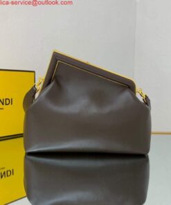 Replica Fendi FIRST Medium Bag Dark Brown Leather 8BP127