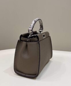 Replica Fendi 8551 Peekaboo Mini Leather Bag Gray