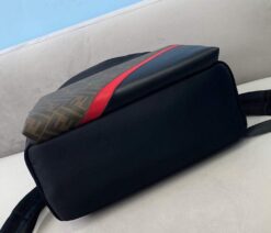 Replica Fendi 2381 Backpack Black Fendi Nylon Shoulders Backpack 7VZ042 Black with red 2